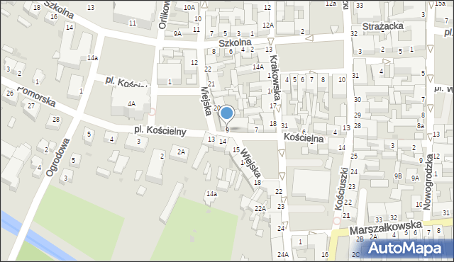 Drezdenko, Kościelna, 9, mapa Drezdenko