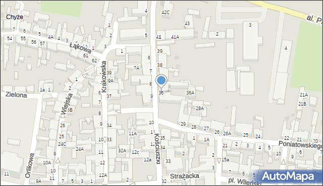 Drezdenko, Kościuszki Tadeusza, gen., 36, mapa Drezdenko