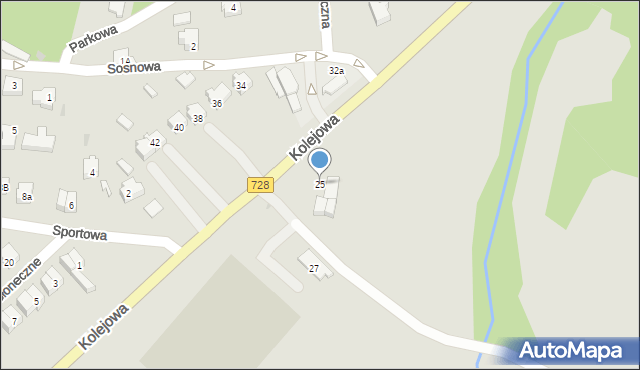 Drzewica, Kolejowa, 25, mapa Drzewica