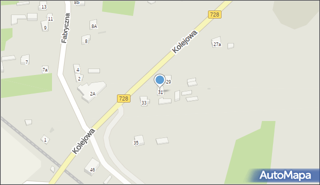 Drzewica, Kolejowa, 31, mapa Drzewica