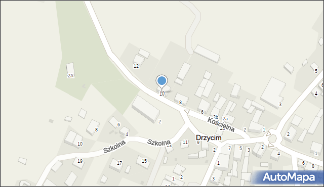 Drzycim, Kościelna, 10, mapa Drzycim