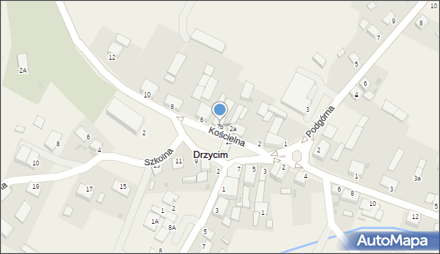 Drzycim, Kościelna, 2b, mapa Drzycim