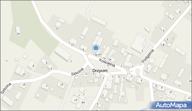 Drzycim, Kościelna, 6, mapa Drzycim