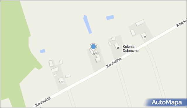 Dubeczno, Kościelna, 33, mapa Dubeczno