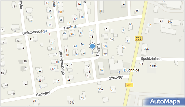 Duchnice, Kochanowskiego Jana, 2, mapa Duchnice