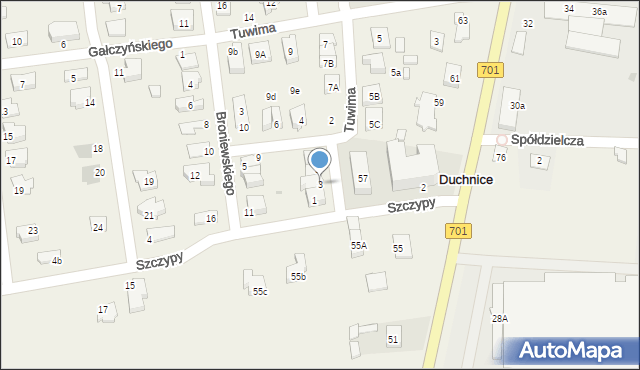 Duchnice, Kochanowskiego Jana, 3, mapa Duchnice