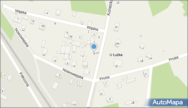 Dyszów, Konecka, 5, mapa Dyszów