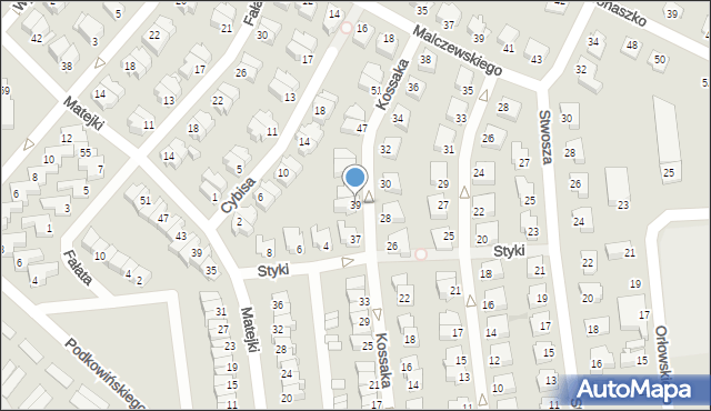 Działdowo, Kossaka Wojciecha, 39, mapa Działdowo