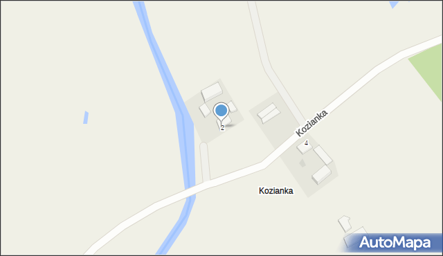 Dziarnówko, Kozianka, 2, mapa Dziarnówko