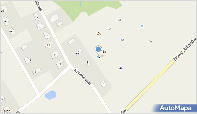 Dziećmorowice, Konwaliowa, 8a, mapa Dziećmorowice