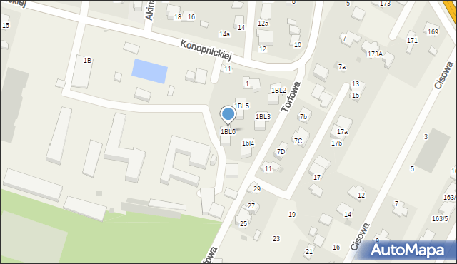 Dziekanów Leśny, Konopnickiej Marii, 1BL6, mapa Dziekanów Leśny