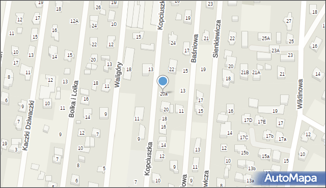 Dziekanów Leśny, Kopciuszka, 20a, mapa Dziekanów Leśny