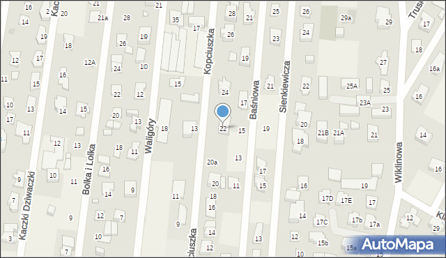 Dziekanów Leśny, Kopciuszka, 22, mapa Dziekanów Leśny