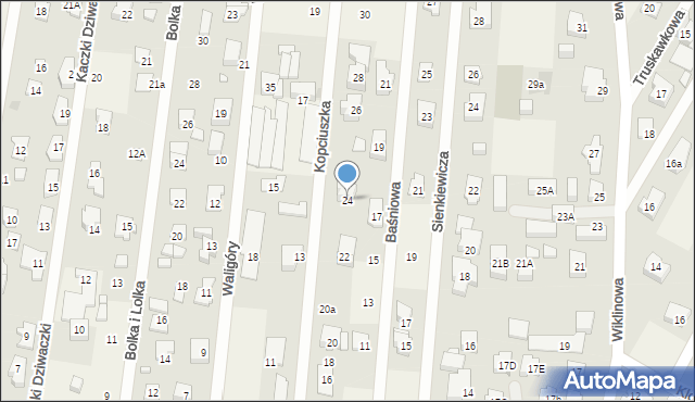 Dziekanów Leśny, Kopciuszka, 24, mapa Dziekanów Leśny