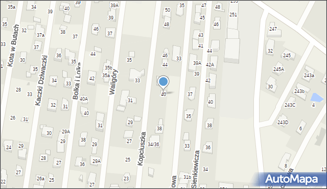 Dziekanów Leśny, Kopciuszka, 40, mapa Dziekanów Leśny
