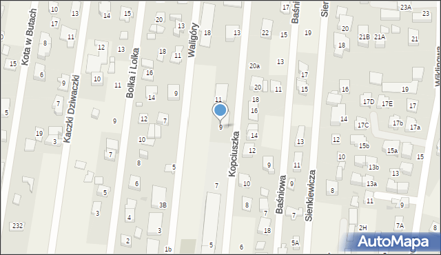 Dziekanów Leśny, Kopciuszka, 9, mapa Dziekanów Leśny