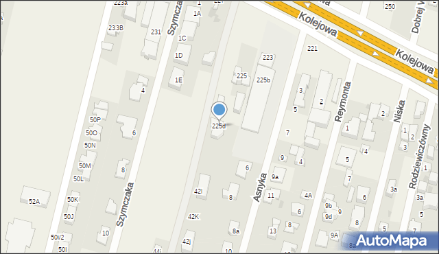 Dziekanów Polski, Kolejowa, 225d, mapa Dziekanów Polski