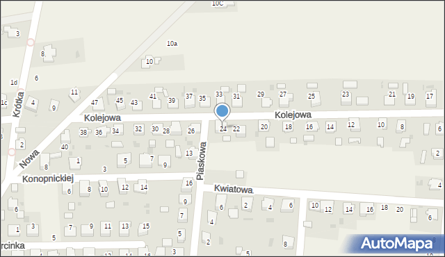 Dziergowice, Kolejowa, 24, mapa Dziergowice