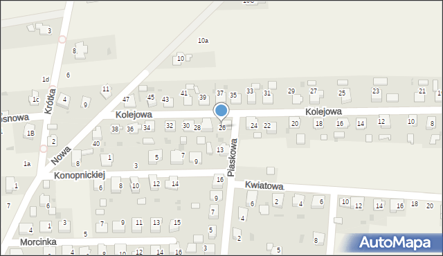 Dziergowice, Kolejowa, 26, mapa Dziergowice