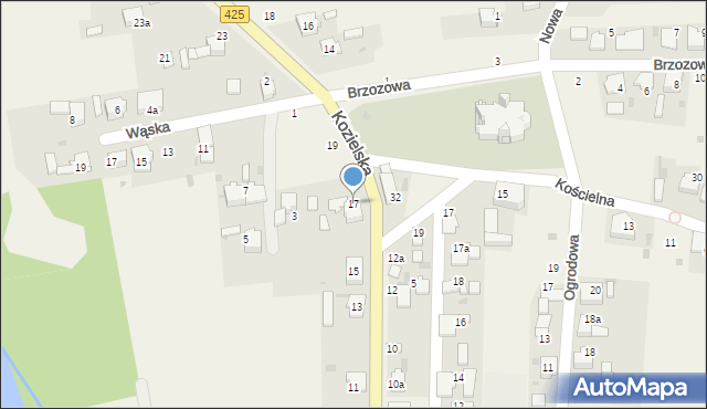 Dziergowice, Kozielska, 17, mapa Dziergowice