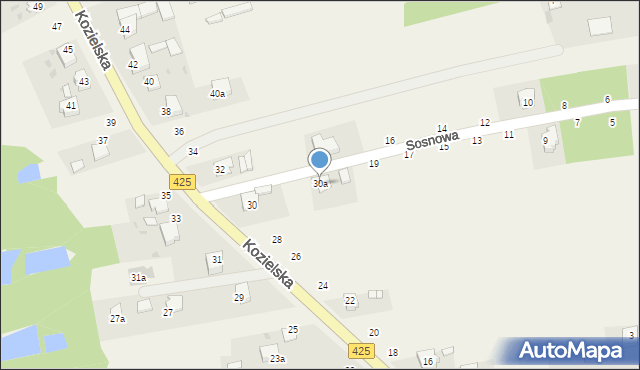 Dziergowice, Kozielska, 30a, mapa Dziergowice