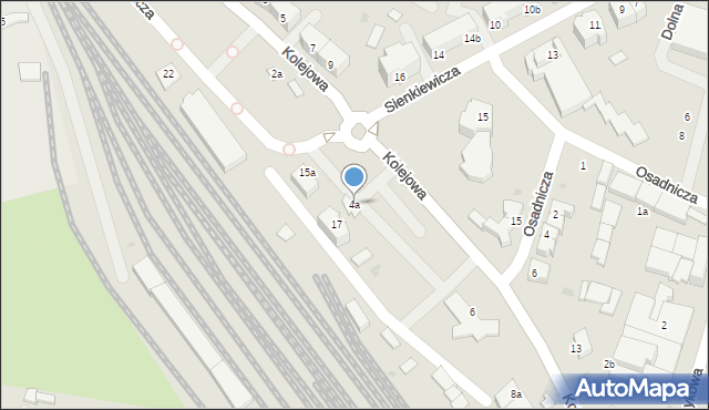 Dzierżoniów, Kolejowa, 4a, mapa Dzierżoniów