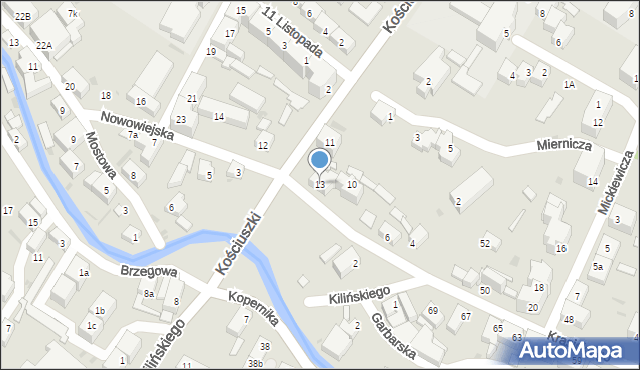 Dzierżoniów, Kościuszki Tadeusza, gen., 13, mapa Dzierżoniów