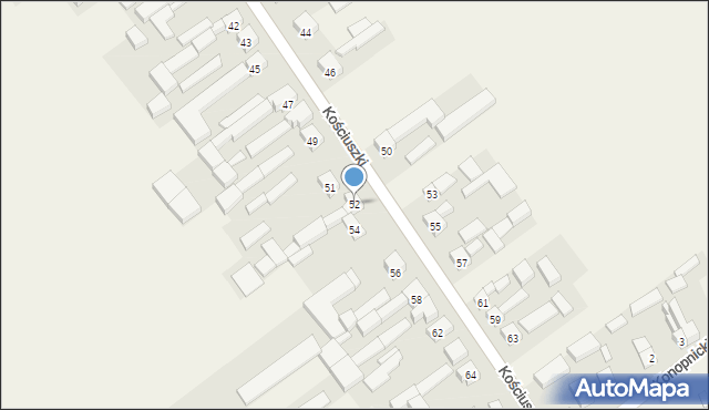 Dzietrzkowice, Kościuszki Tadeusza, gen., 52, mapa Dzietrzkowice