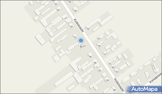Dzietrzkowice, Kościuszki Tadeusza, gen., 54, mapa Dzietrzkowice