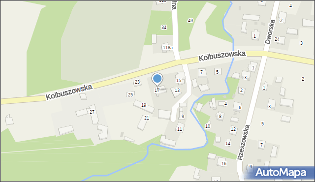 Dzikowiec, Kolbuszowska, 17, mapa Dzikowiec