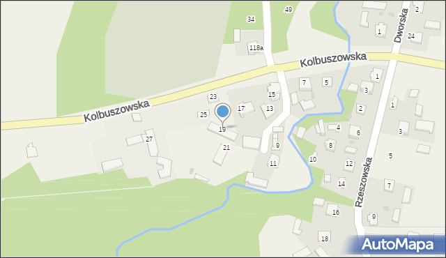 Dzikowiec, Kolbuszowska, 19, mapa Dzikowiec