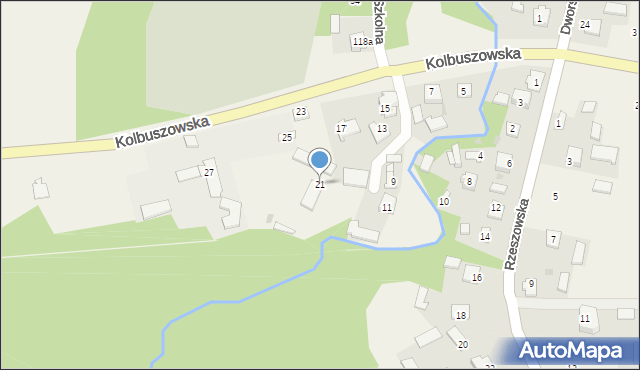Dzikowiec, Kolbuszowska, 21, mapa Dzikowiec