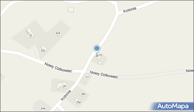 Dzikowiec, Kolonia, 28, mapa Dzikowiec