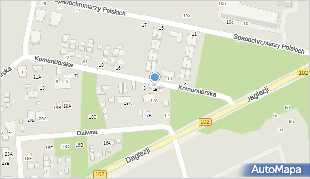 Dziwnów, Komandorska, 1B, mapa Dziwnów