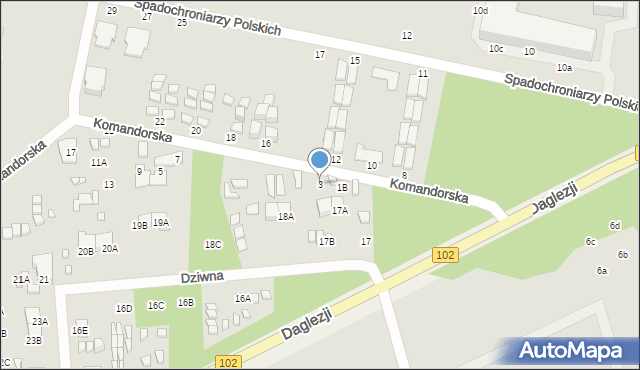 Dziwnów, Komandorska, 3, mapa Dziwnów