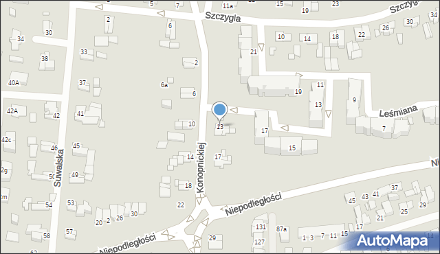 Elbląg, Konopnickiej Marii, 13, mapa Elbląga