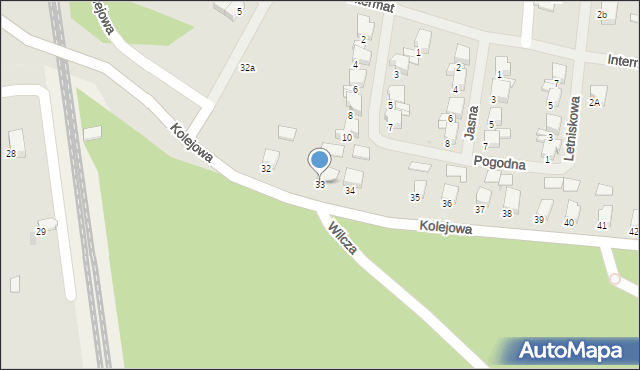 Ełk, Kolejowa, 33, mapa Ełku