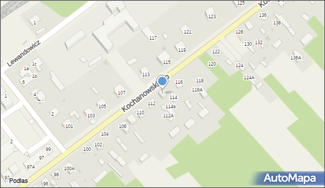 Garbatka-Letnisko, Kochanowskiego Jana, 114A, mapa Garbatka-Letnisko