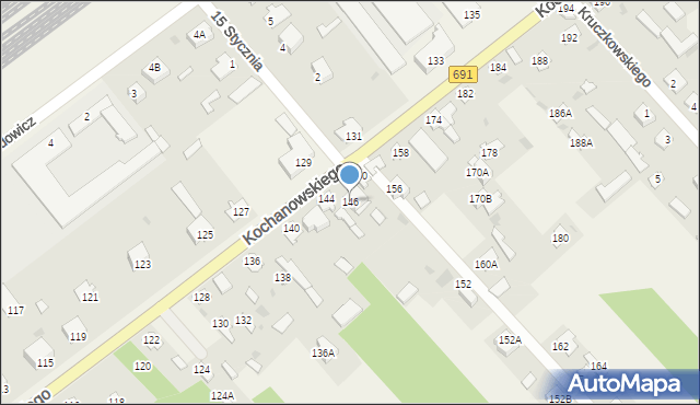 Garbatka-Letnisko, Kochanowskiego Jana, 146, mapa Garbatka-Letnisko
