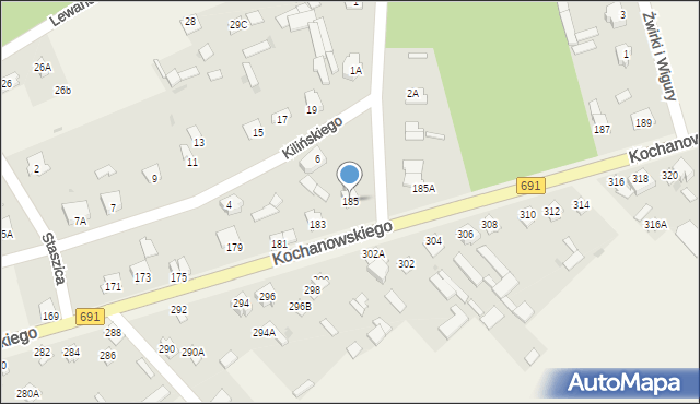 Garbatka-Letnisko, Kochanowskiego Jana, 185, mapa Garbatka-Letnisko