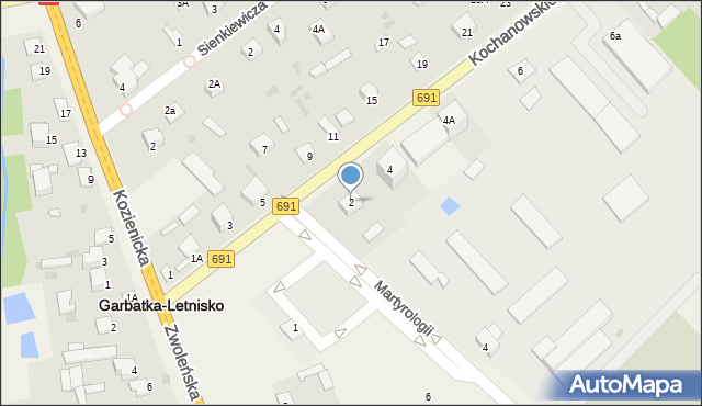 Garbatka-Letnisko, Kochanowskiego Jana, 2, mapa Garbatka-Letnisko