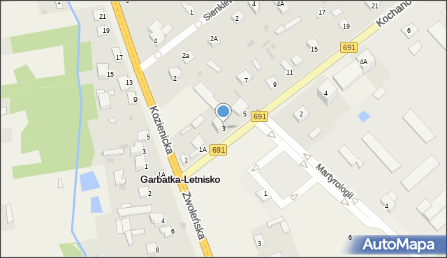 Garbatka-Letnisko, Kochanowskiego Jana, 3, mapa Garbatka-Letnisko