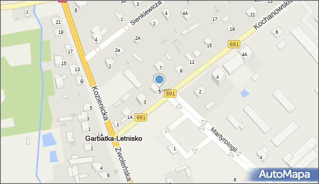 Garbatka-Letnisko, Kochanowskiego Jana, 5, mapa Garbatka-Letnisko