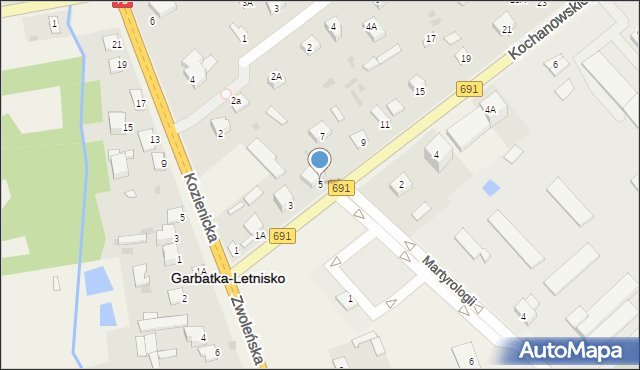 Garbatka-Letnisko, Kochanowskiego Jana, 5, mapa Garbatka-Letnisko