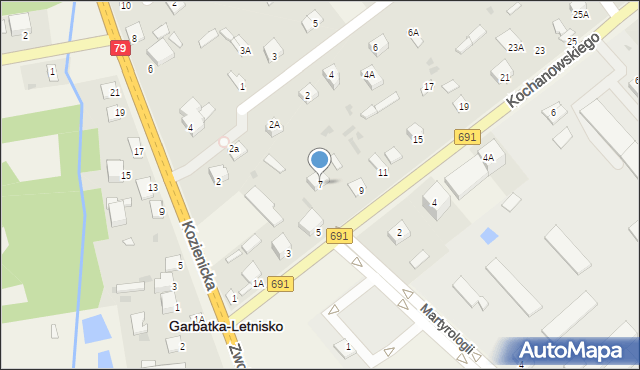Garbatka-Letnisko, Kochanowskiego Jana, 7, mapa Garbatka-Letnisko