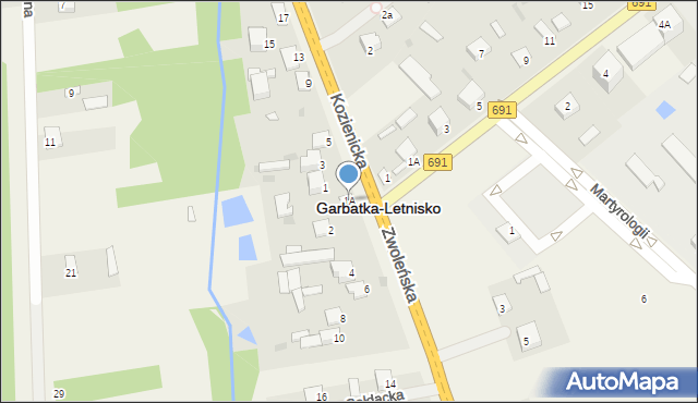 Garbatka-Letnisko, Kozienicka, 1A, mapa Garbatka-Letnisko