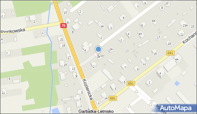 Garbatka-Letnisko, Kozienicka, 2a, mapa Garbatka-Letnisko