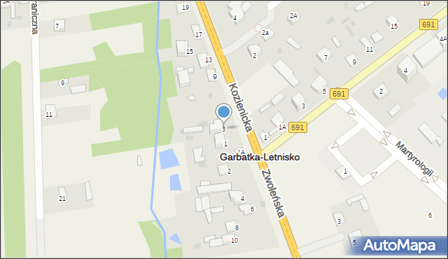 Garbatka-Letnisko, Kozienicka, 3, mapa Garbatka-Letnisko