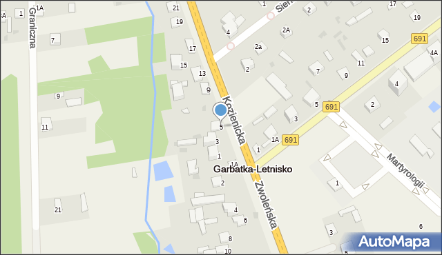 Garbatka-Letnisko, Kozienicka, 5, mapa Garbatka-Letnisko