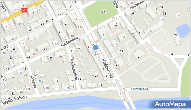 Garwolin, Kościuszki Tadeusza, gen., 9A, mapa Garwolin